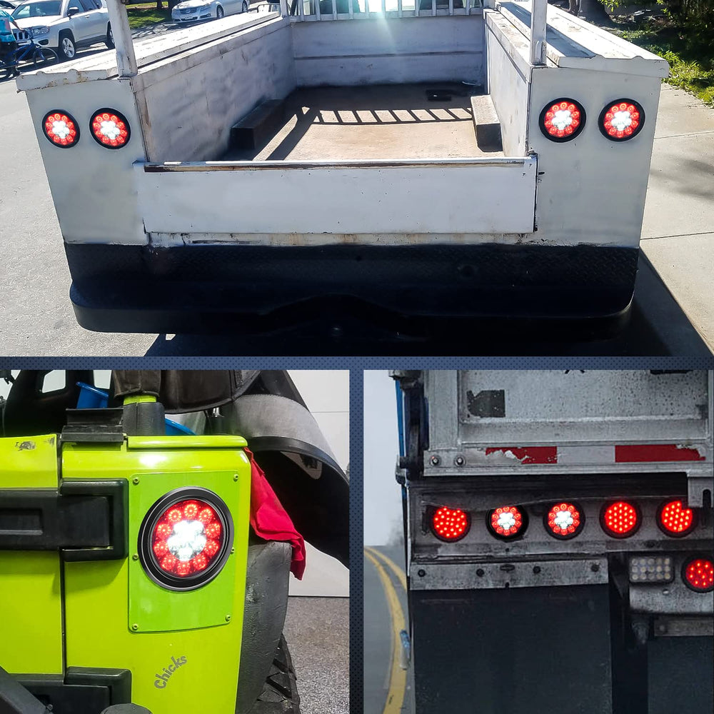 Nilight nighttime illumination on trailer showing bright brake and reverse