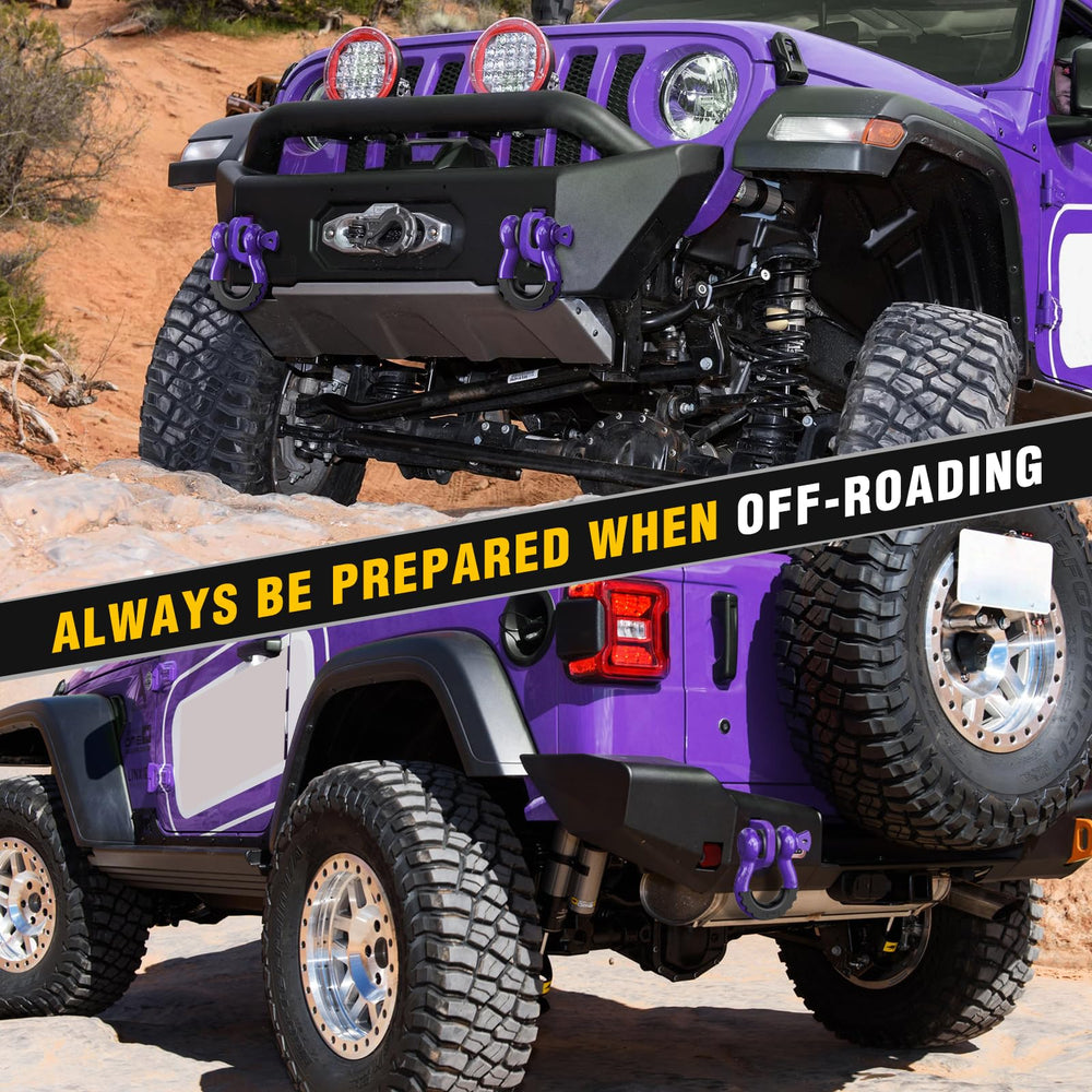 Nilight shackles used in off-road recovery scenario demonstrating dependable strength benefit