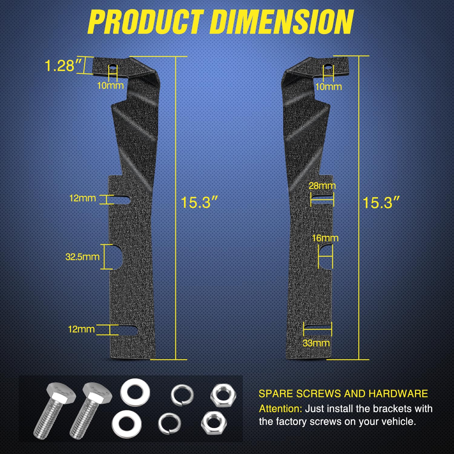 Nilight product packaging with spare screws included for easy installation