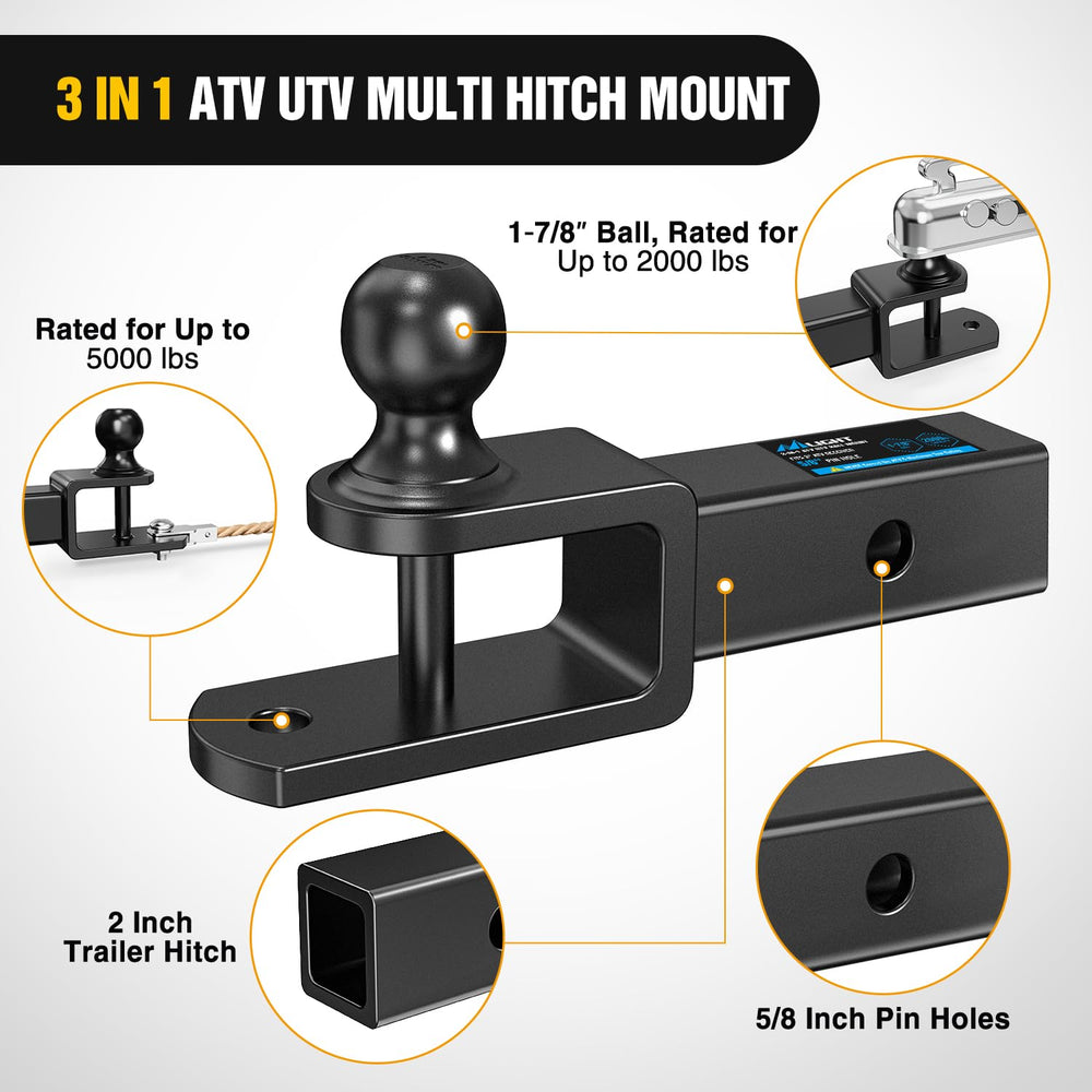 Nilight included hitch pin and bridge showing easy setup