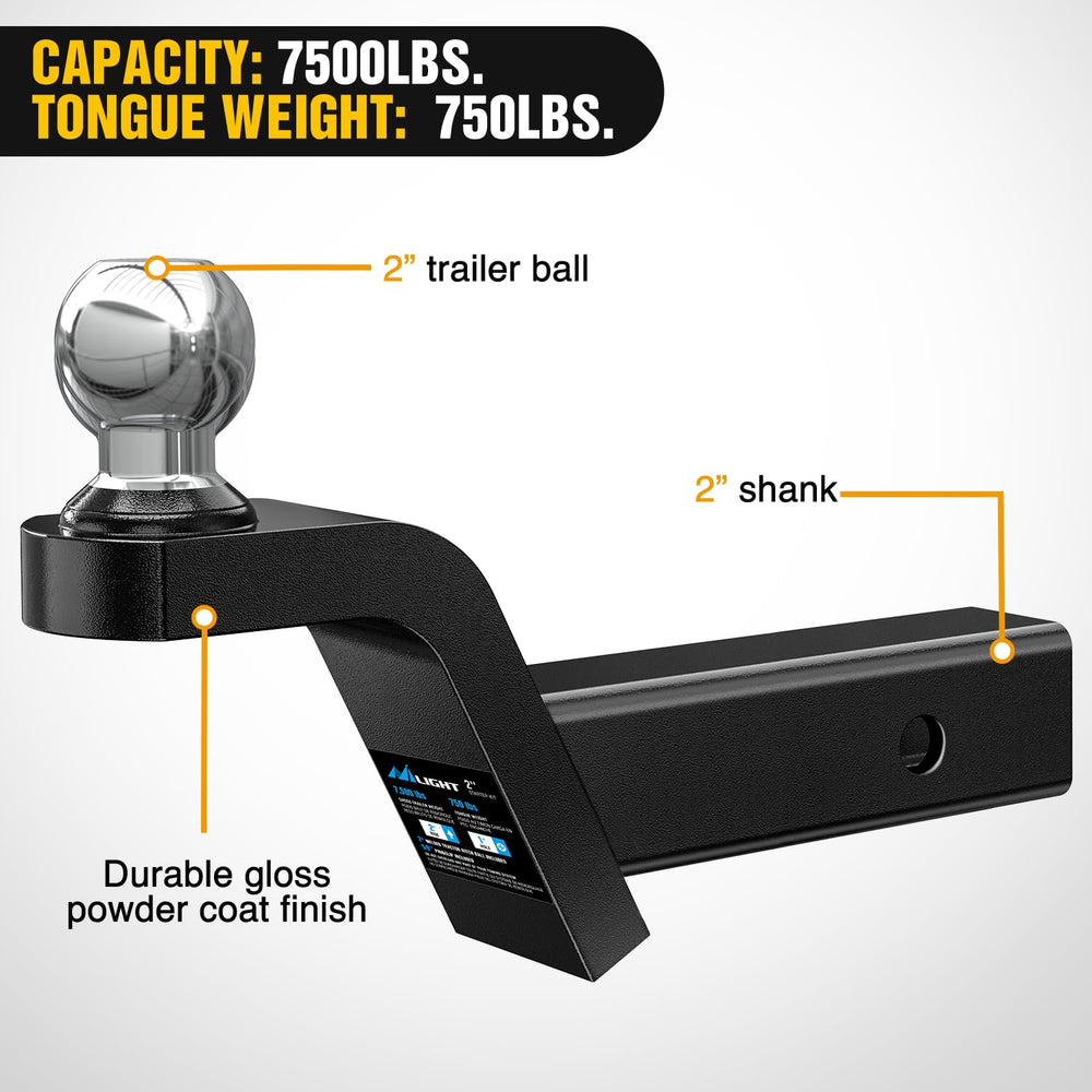 Nilight hitch pin and clip detail demonstrating included hardware for fast mounting
