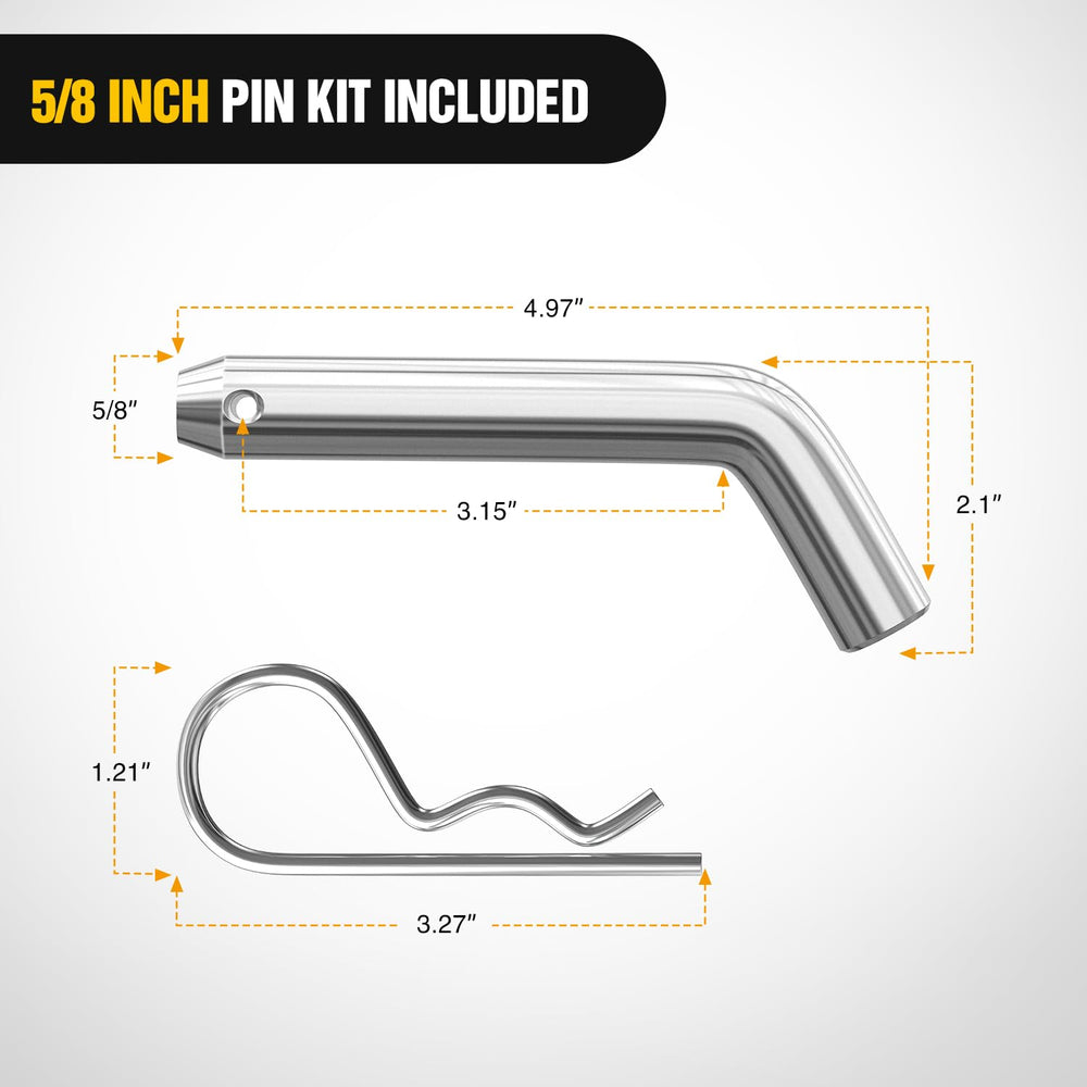 Nilight hitch pin and clip hardware detail showing included fasteners for secure mounting