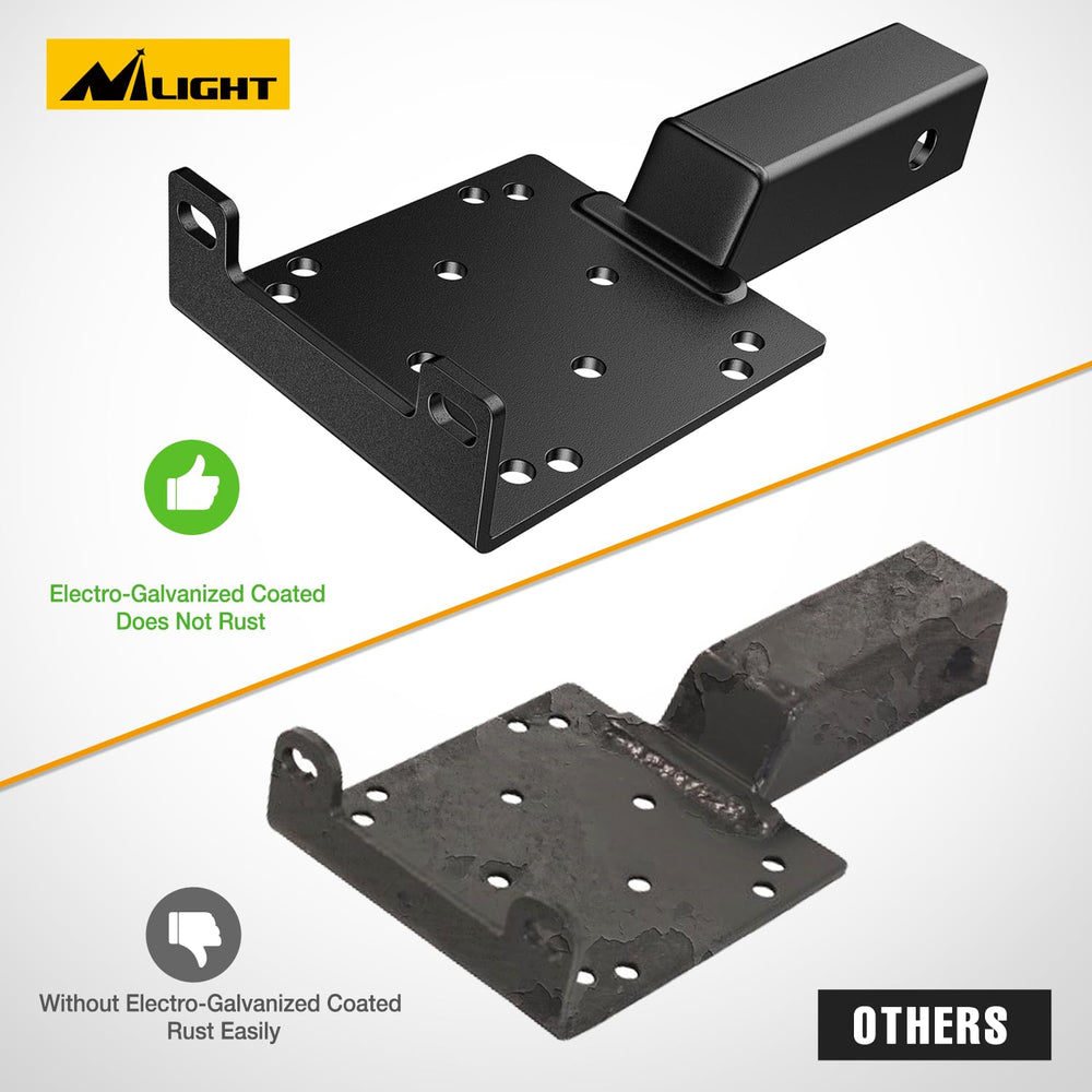 Nilight protective shielding behind winch showing rock protection and increased durability