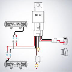 Nilight relay and inline blade fuse assembly protecting lights from overcurrent