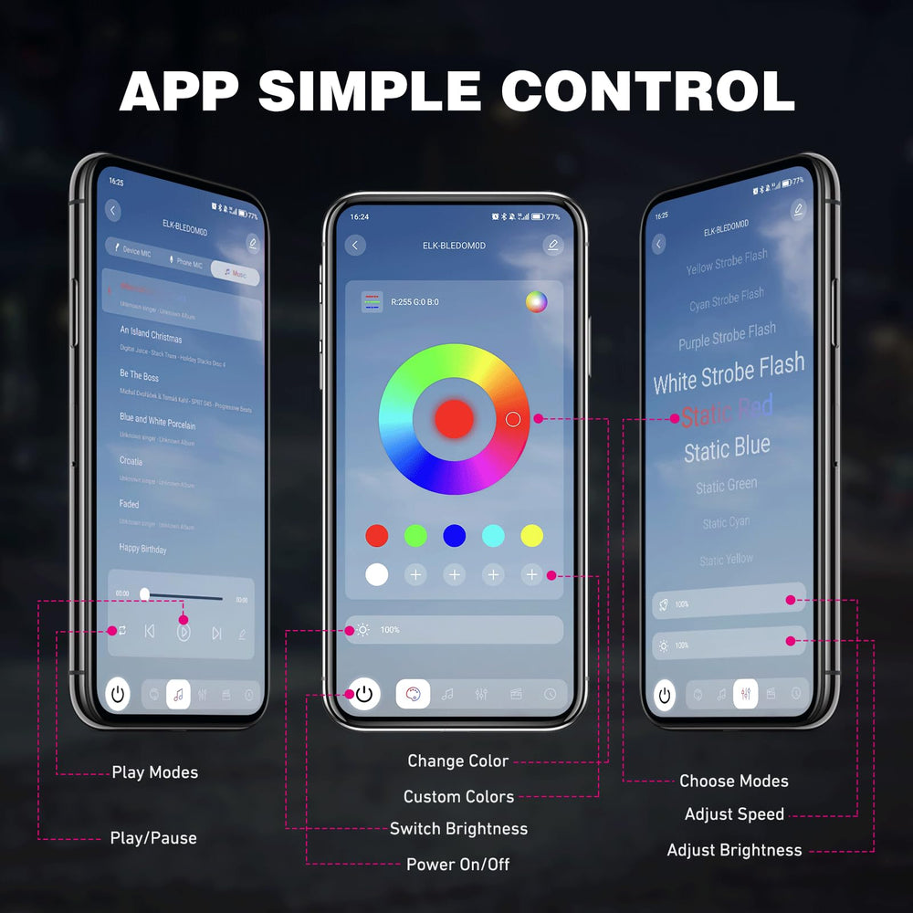 Nilight remote and smartphone app showing convenient multi-control benefit