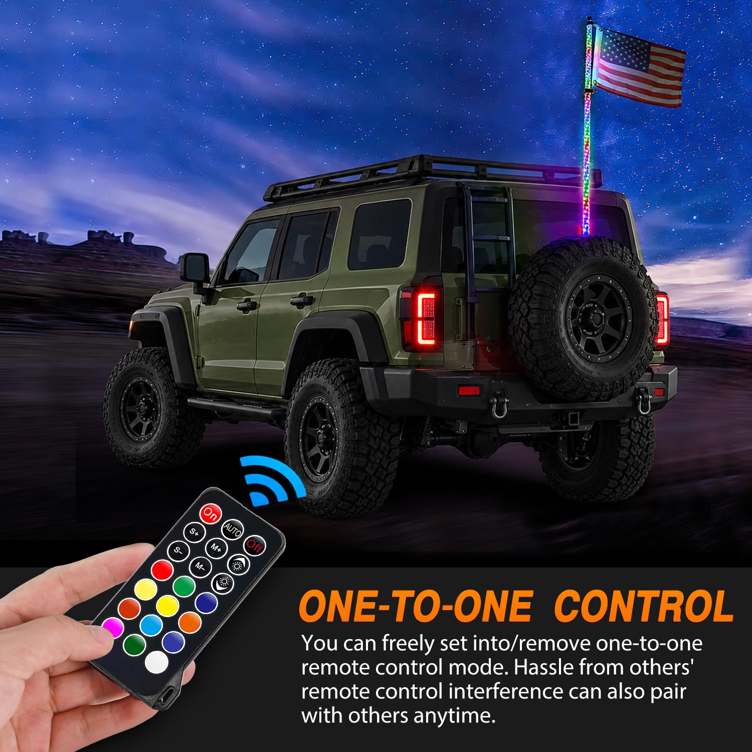 Nilight remote control in hand showing one-to-one pairing convenience benefit