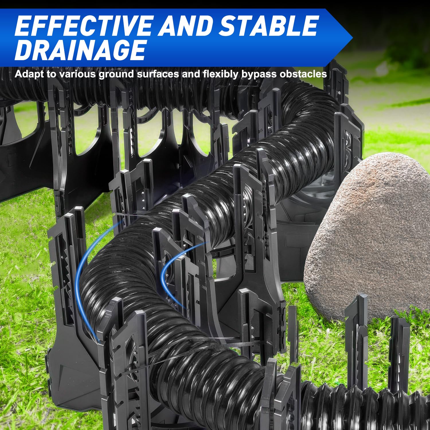 Nilight rubber bands fastening hose to cradle for slip-resistant drainage