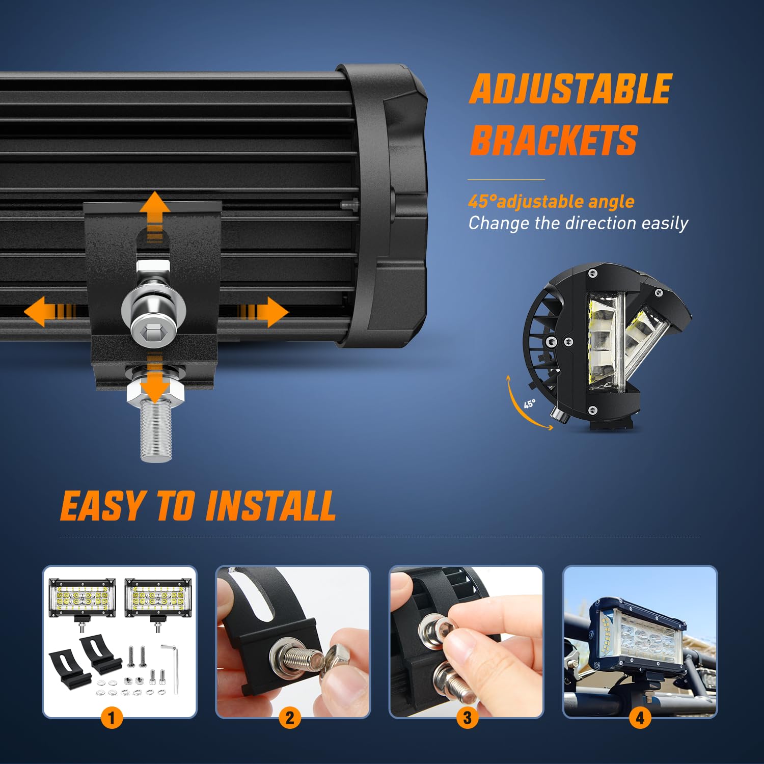 Nilight held in hand to show compact 5.5 inch size and flexible mounting options
