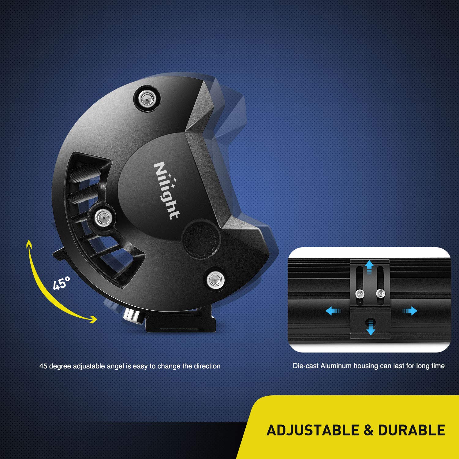 Nilight held in hand to show 15-inch scale for compact mounting