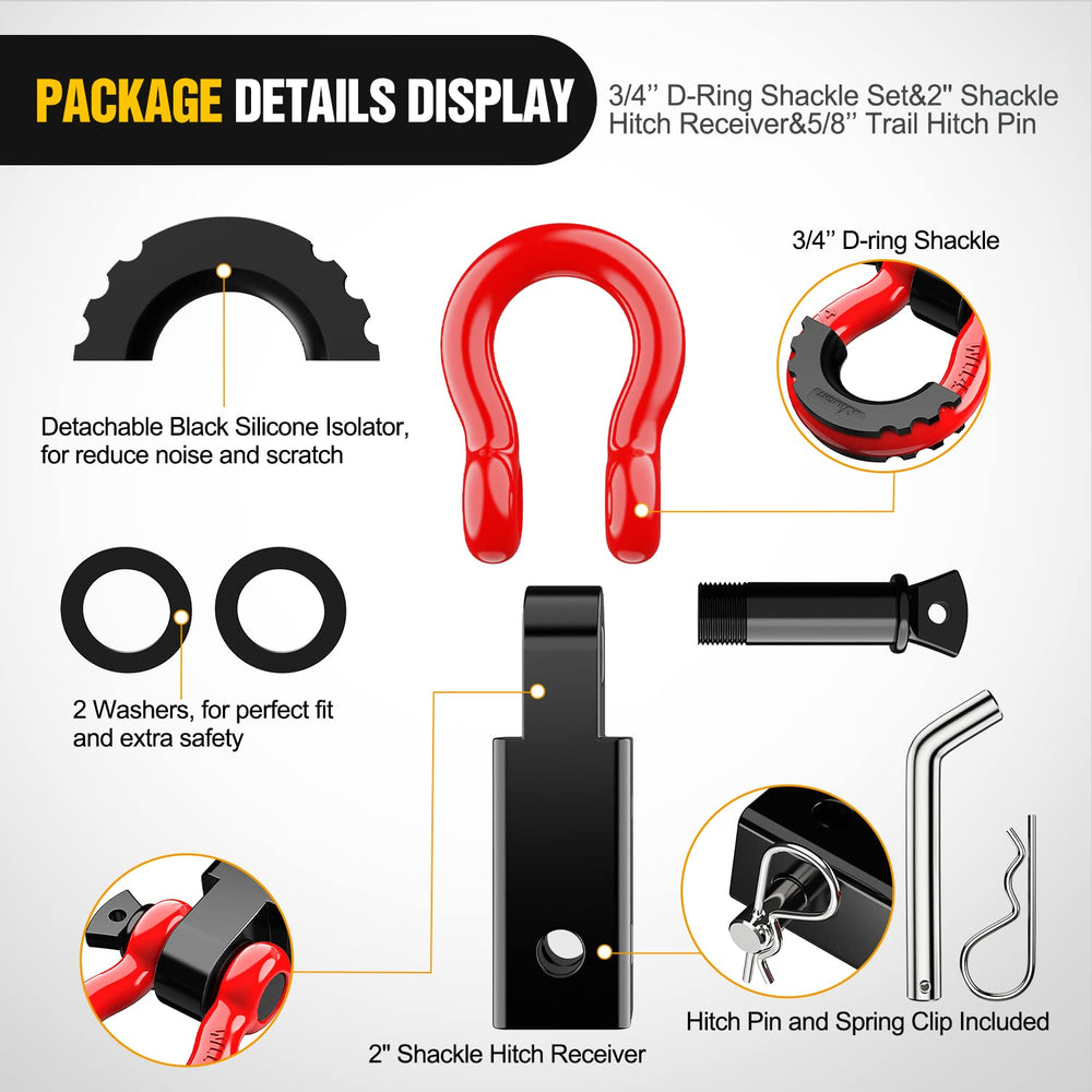 Nilight shackle isolator and washers detail reducing rattling and protecting bumper