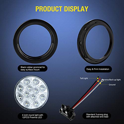 Nilight side profile showing mounting grommet and 3-prong plug for easy installation