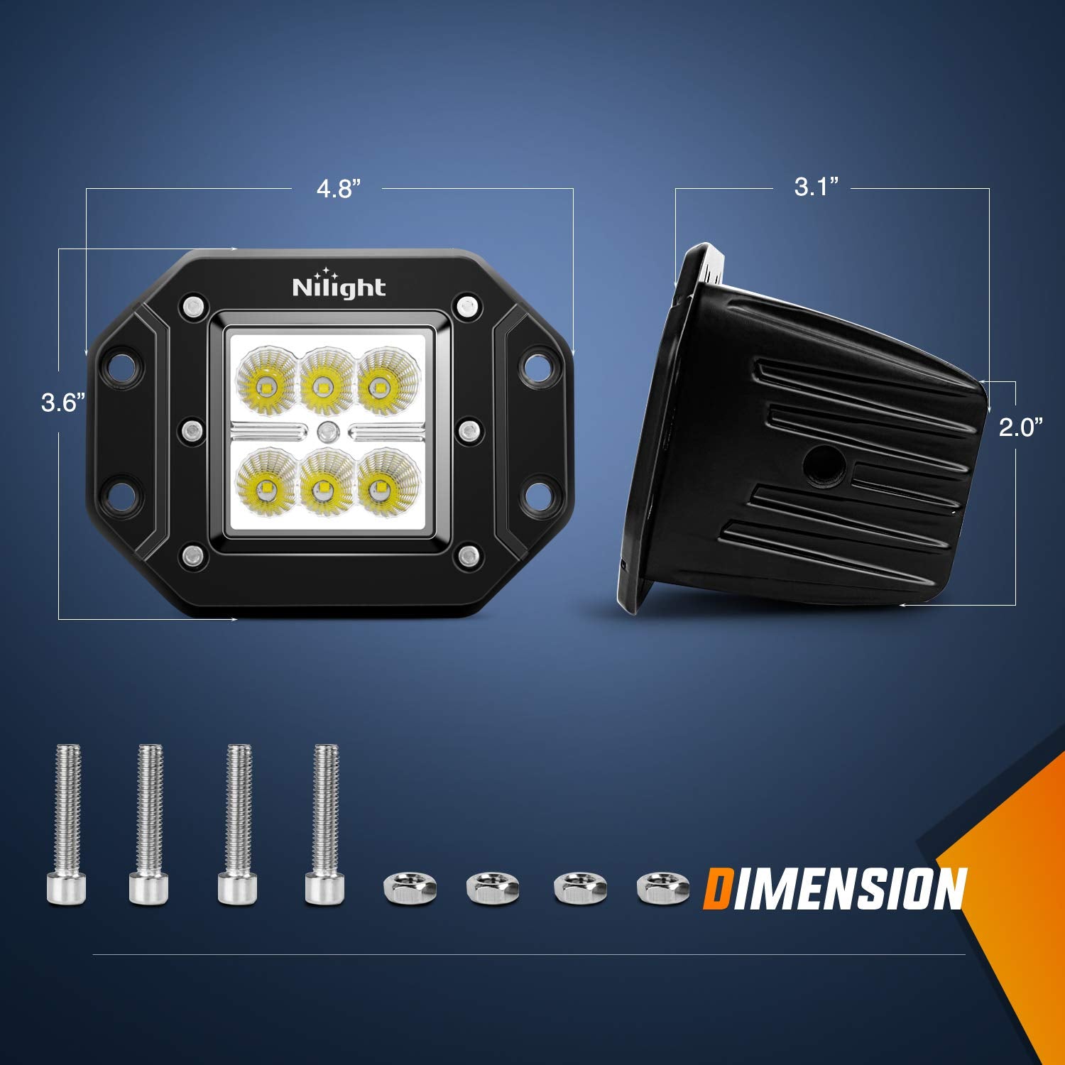 Nilight side profile showcasing slim flush mount and rugged build benefit