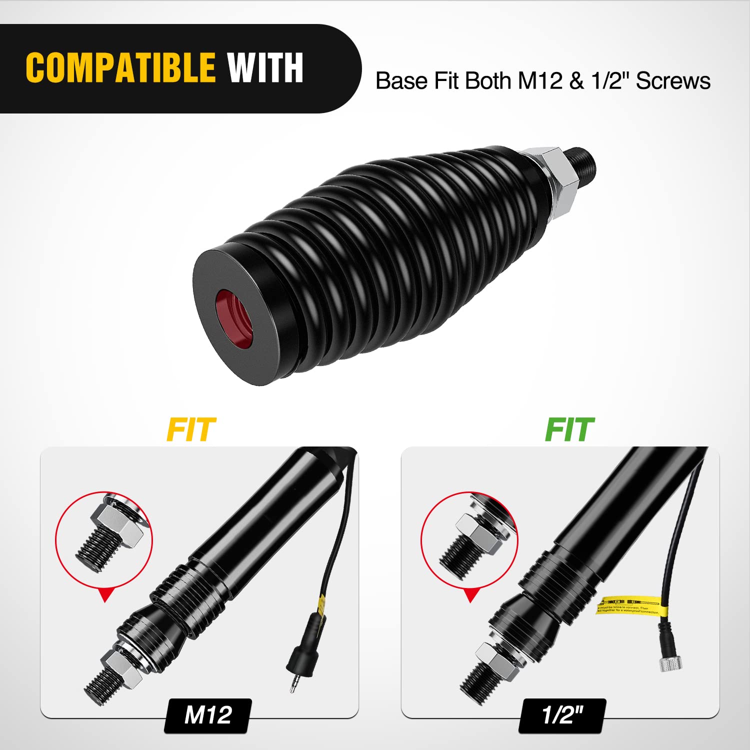 Nilight side profile with whip light attached demonstrating flexible protection