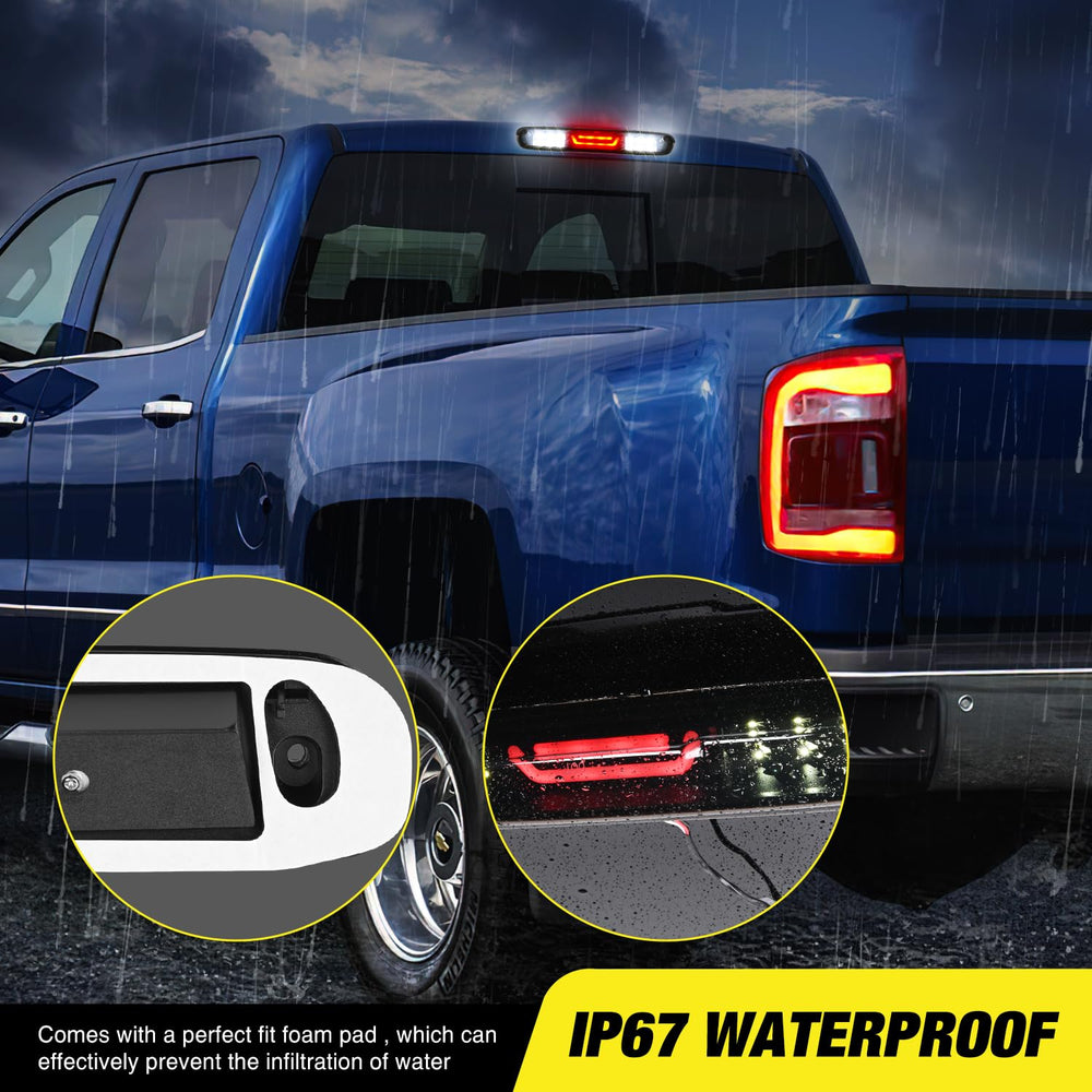 Nilight third brake light shown on tailgate for size and scale, ensuring correct fitment for fitment verification