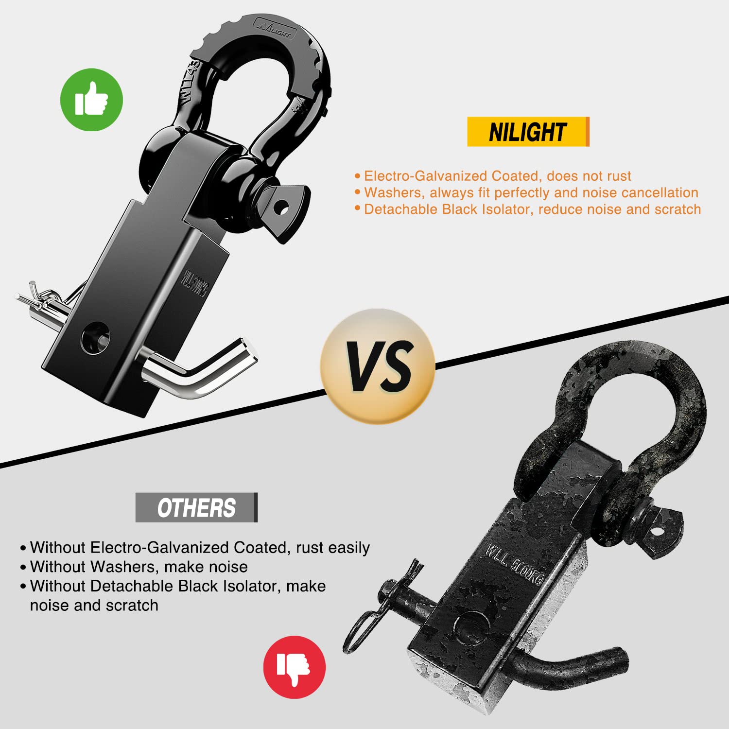 Nilight size comparison beside ruler showing compact low-profile dimensions benefit