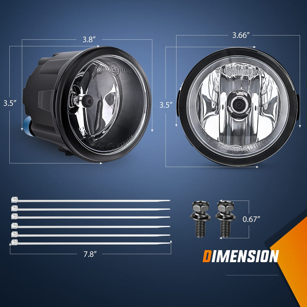 Nilight fog light beside ruler demonstrating compact dimensions and accurate scale for fit confirmation