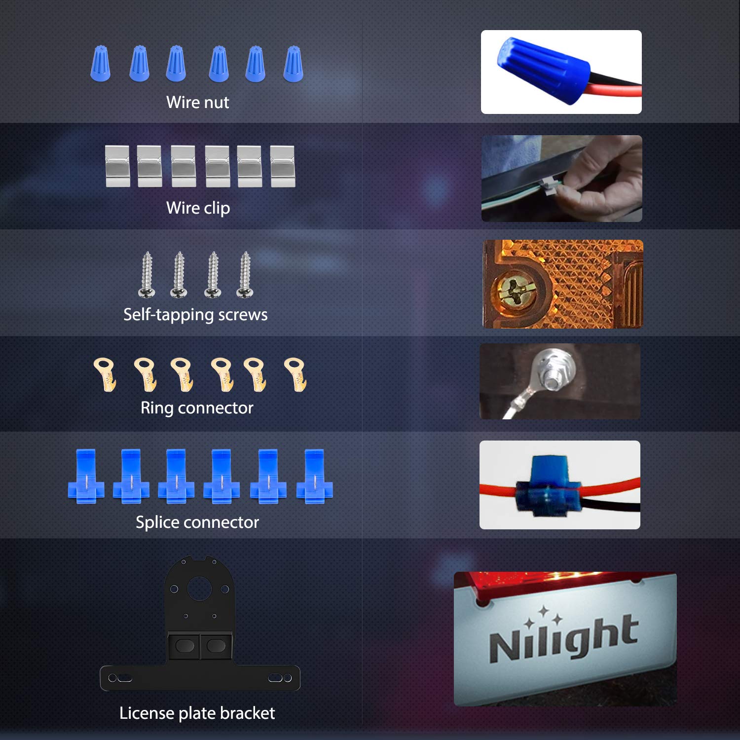 Nilight stainless steel mounting hardware resisting corrosion