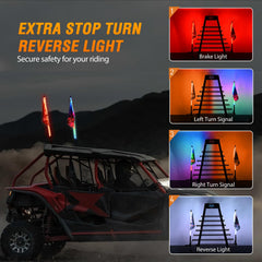 Nilight illuminated red brake amber turn and white reverse lights for safety