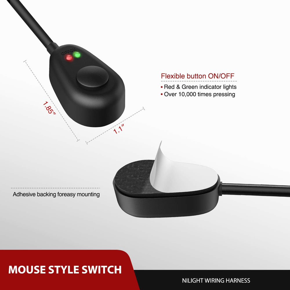 Nilight mounted switch and relay in dash providing convenient control