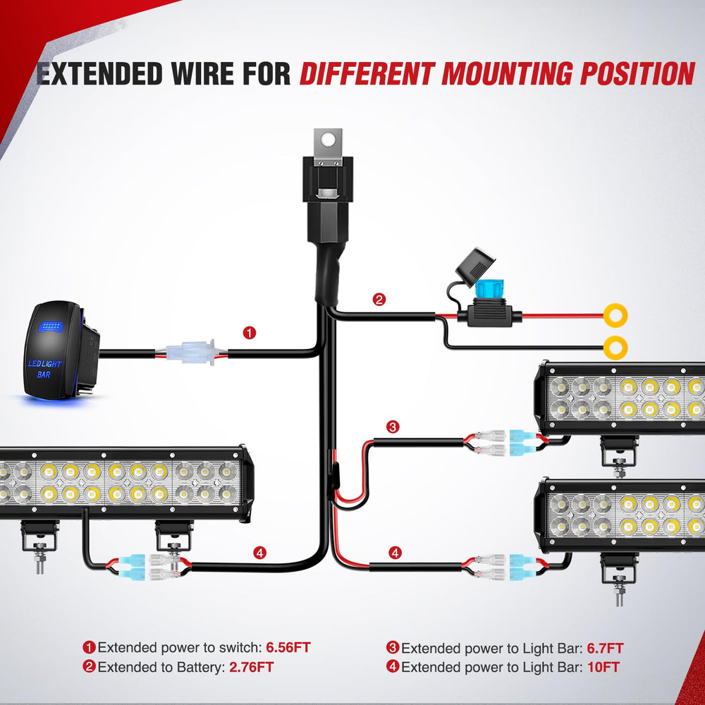 Nilight blue 5-pin rocker switch close-up with illuminated indicator for visibility