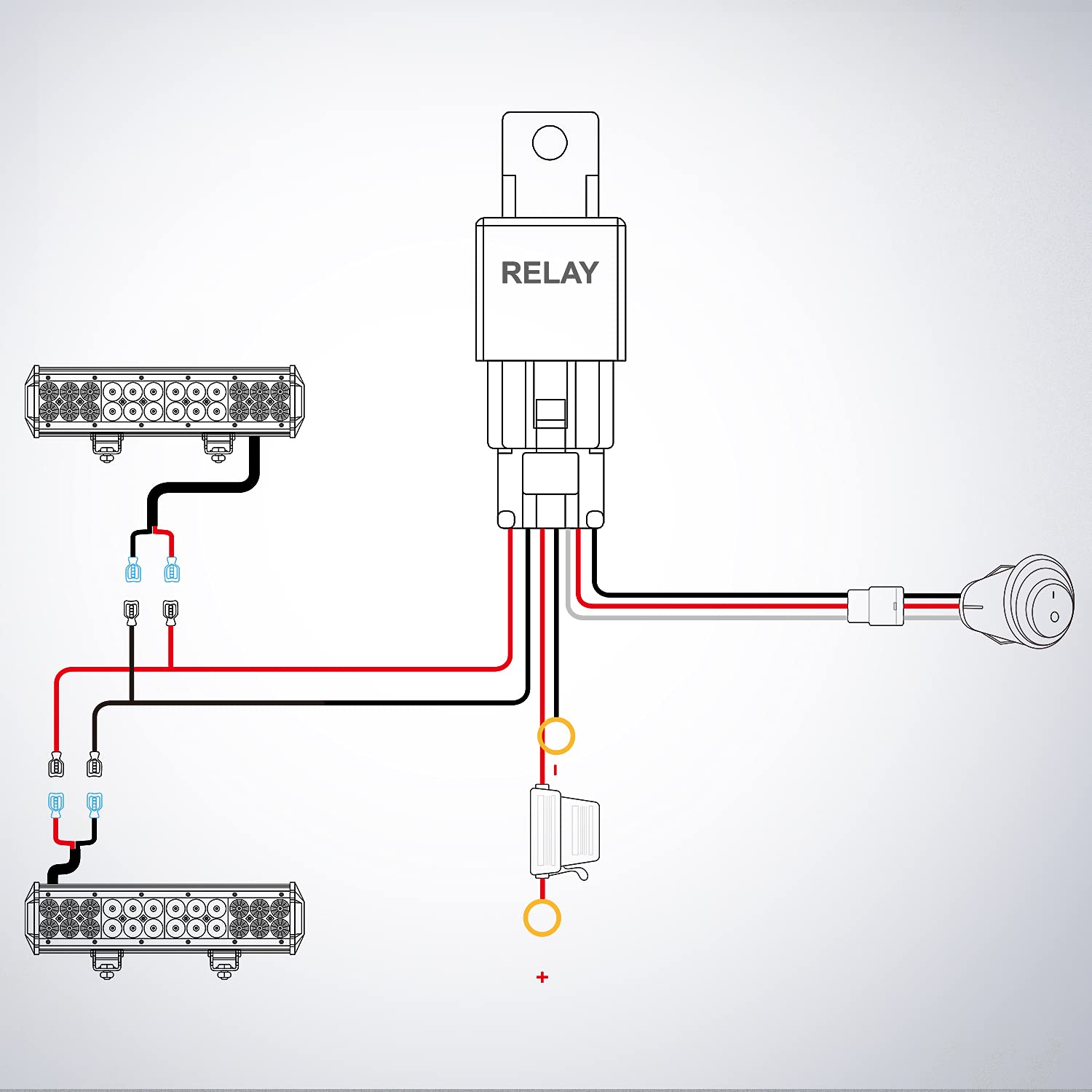 Nilight rocker switch mounted in cab providing convenient access
