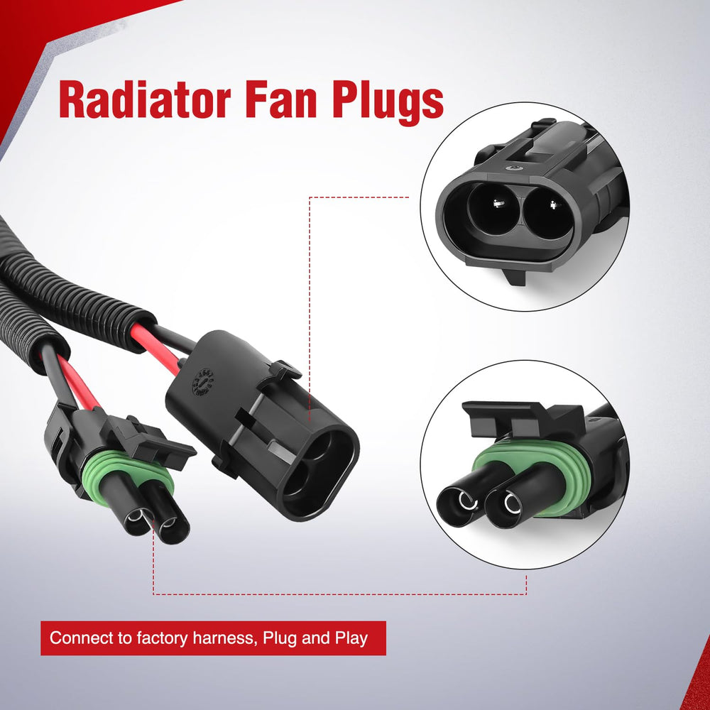 Nilight T-harness connected to fan plug demonstrating plug-and-play fit