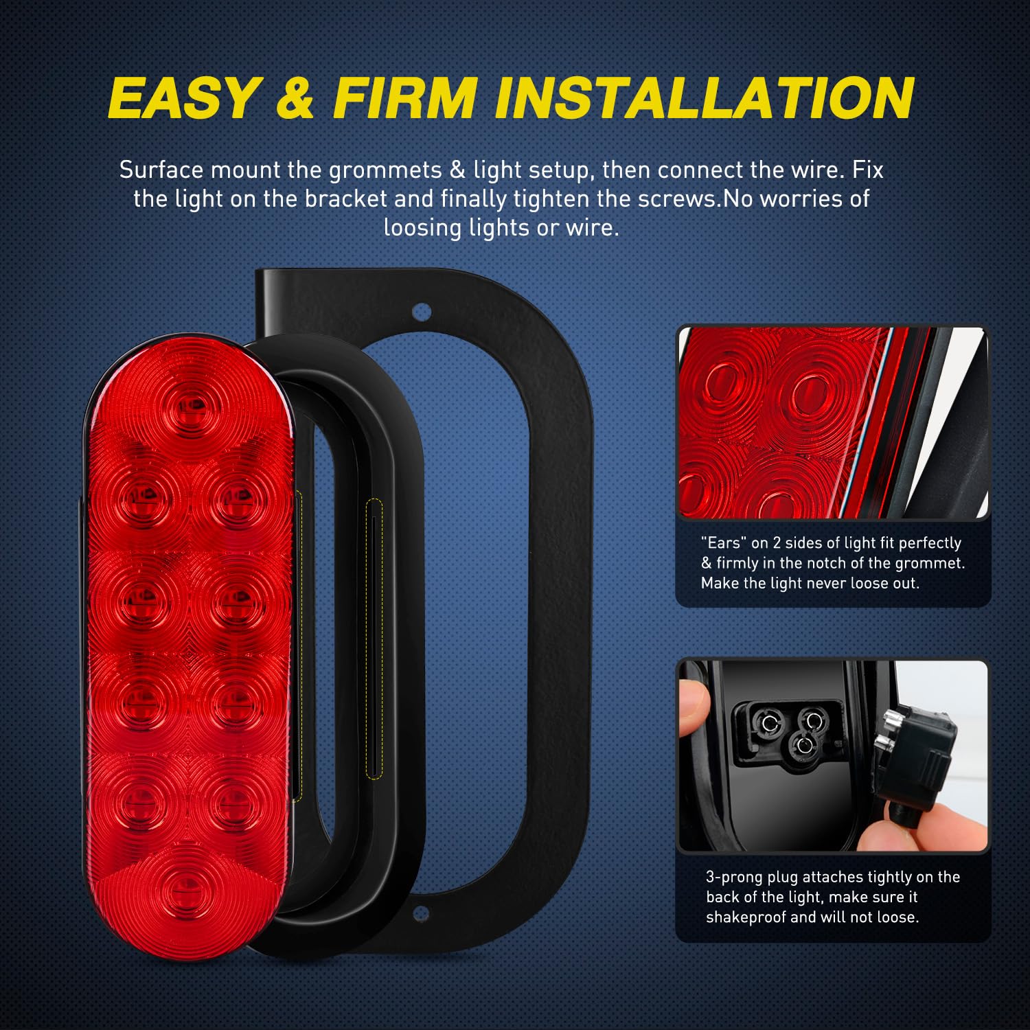 Nilight tail light held by hand for scale showing compact 6‑inch size advantage