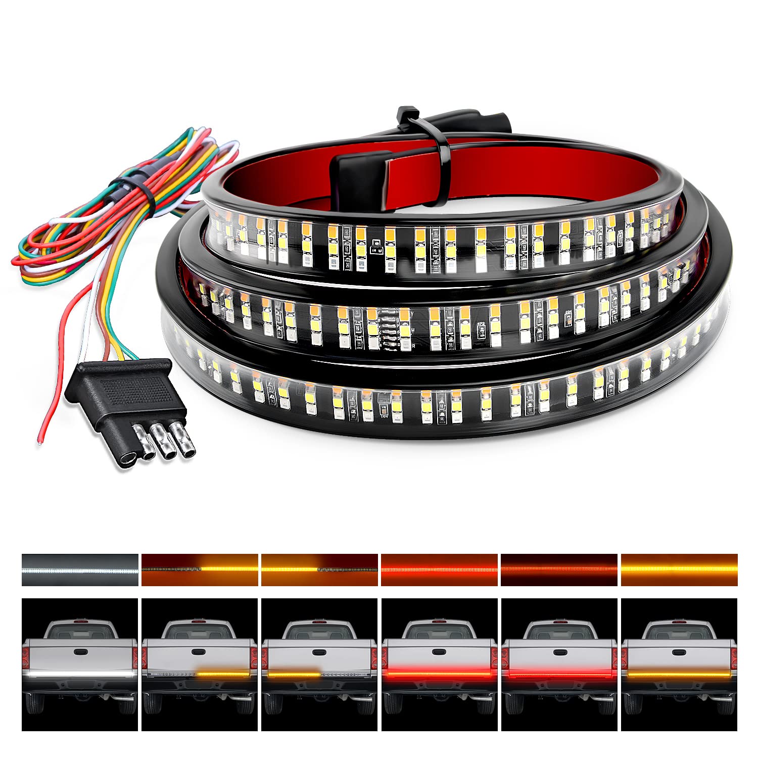 Nilight front view of the 48-inch tailgate light showing full-length illumination benefit