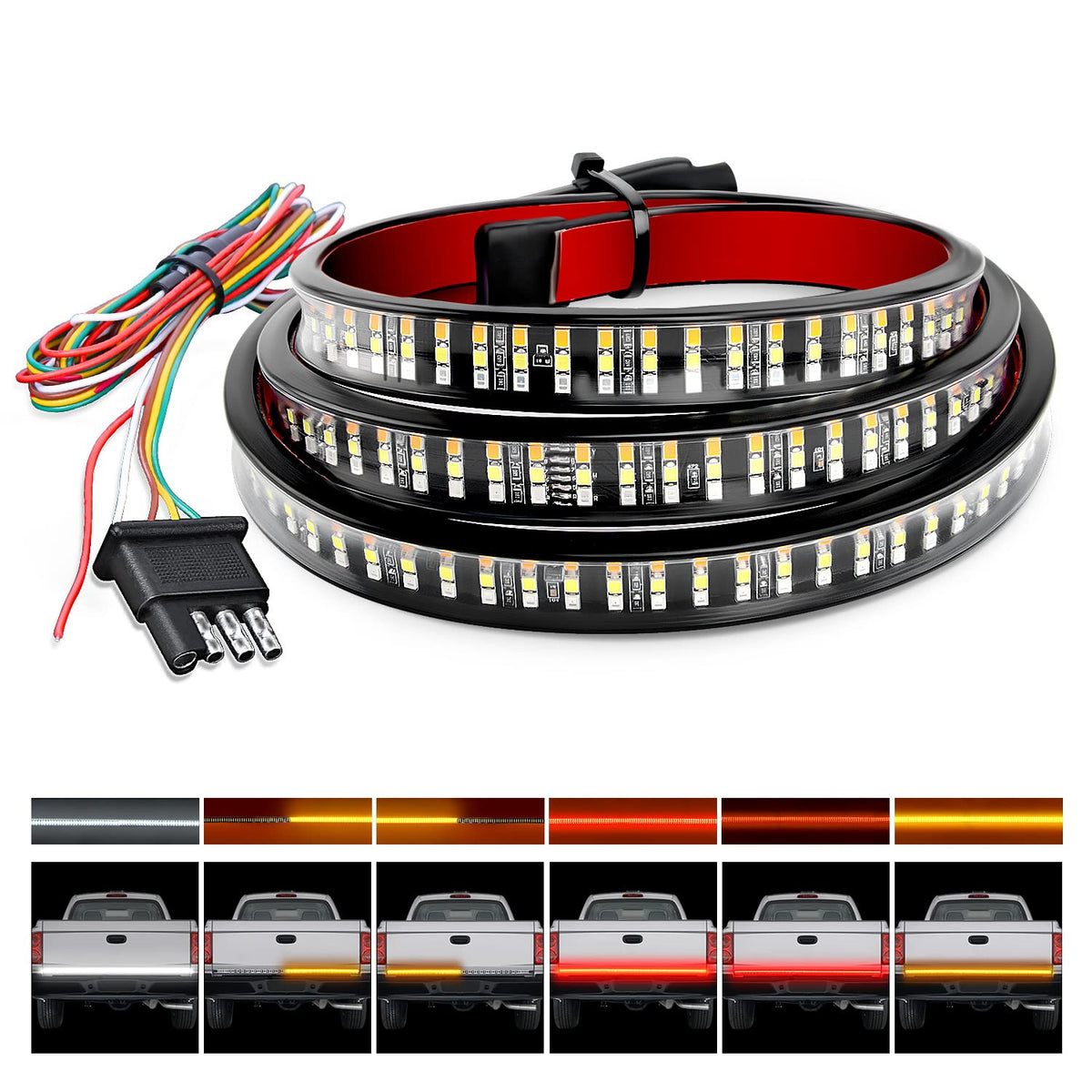 Nilight front view of the 48-inch tailgate light showing full-length illumination benefit