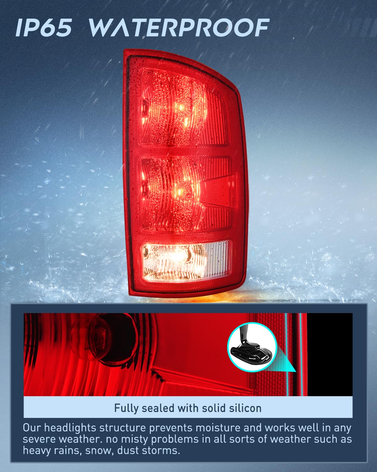 Nilight taillight with bulbs installed ready to plug-and-play benefit