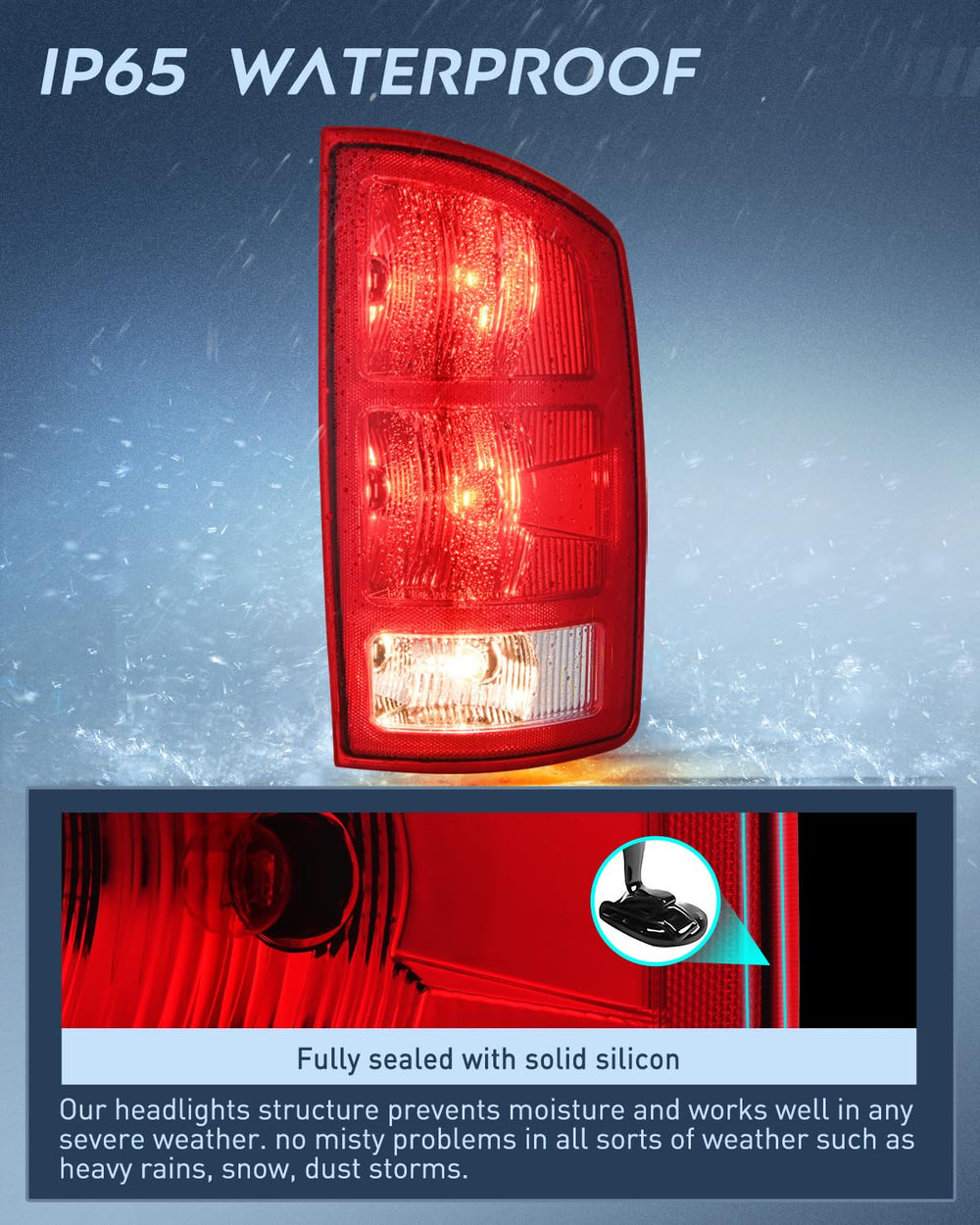 Nilight taillight with bulbs installed ready to plug-and-play benefit