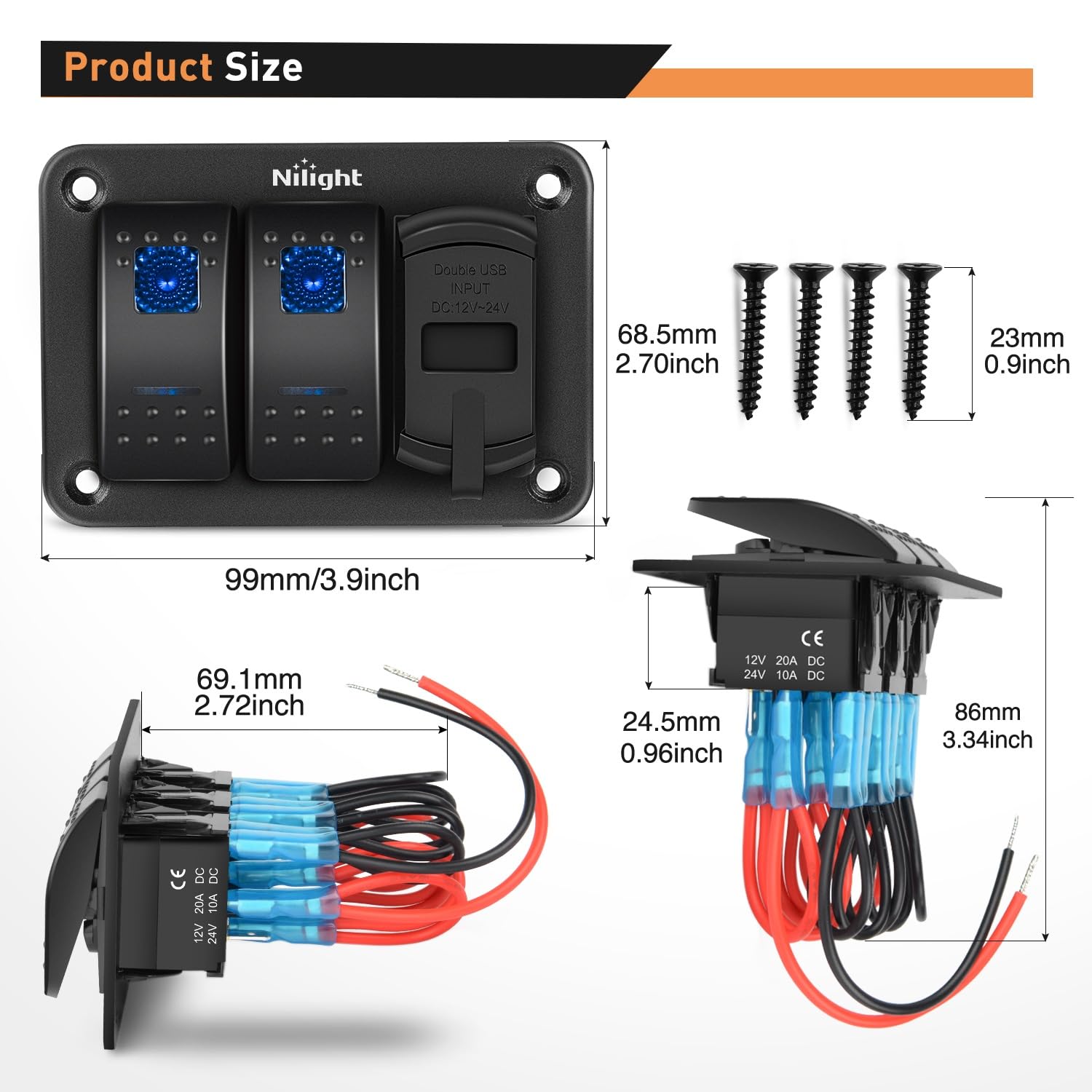 Nilight voltmeter display lit for clear system voltage monitoring benefit