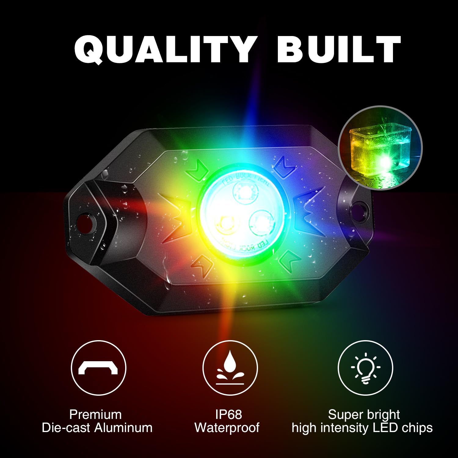 Nilight illuminating wheel well on truck demonstrating enhanced visibility and accent lighting
