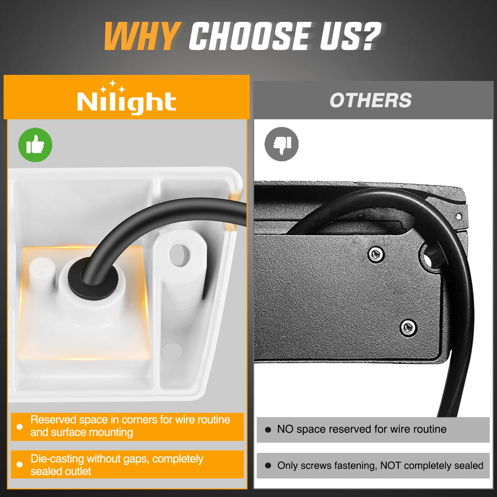 Nilight wiring and hardware pack showing included screws and installation parts