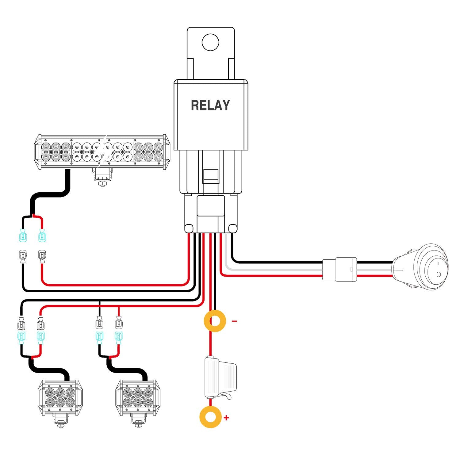 Nilight wiring harness with connectors showing easy plug-and-play installation