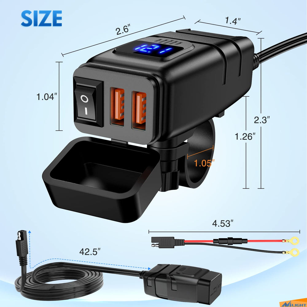 Nilight wiring harness with inline 10A fuse for safe battery connection