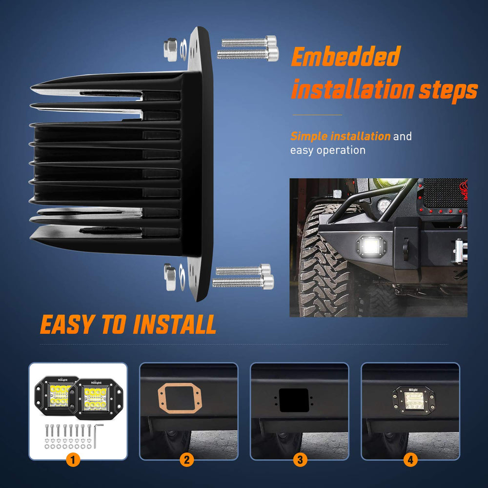 Nilight wiring harness and illuminated switch kit displayed for easy plug-and-play installation benefit