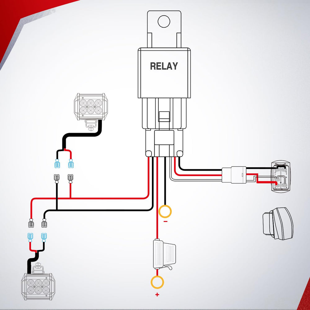 Nilight wiring harness connected to LED light bar showing tidy professional wiring