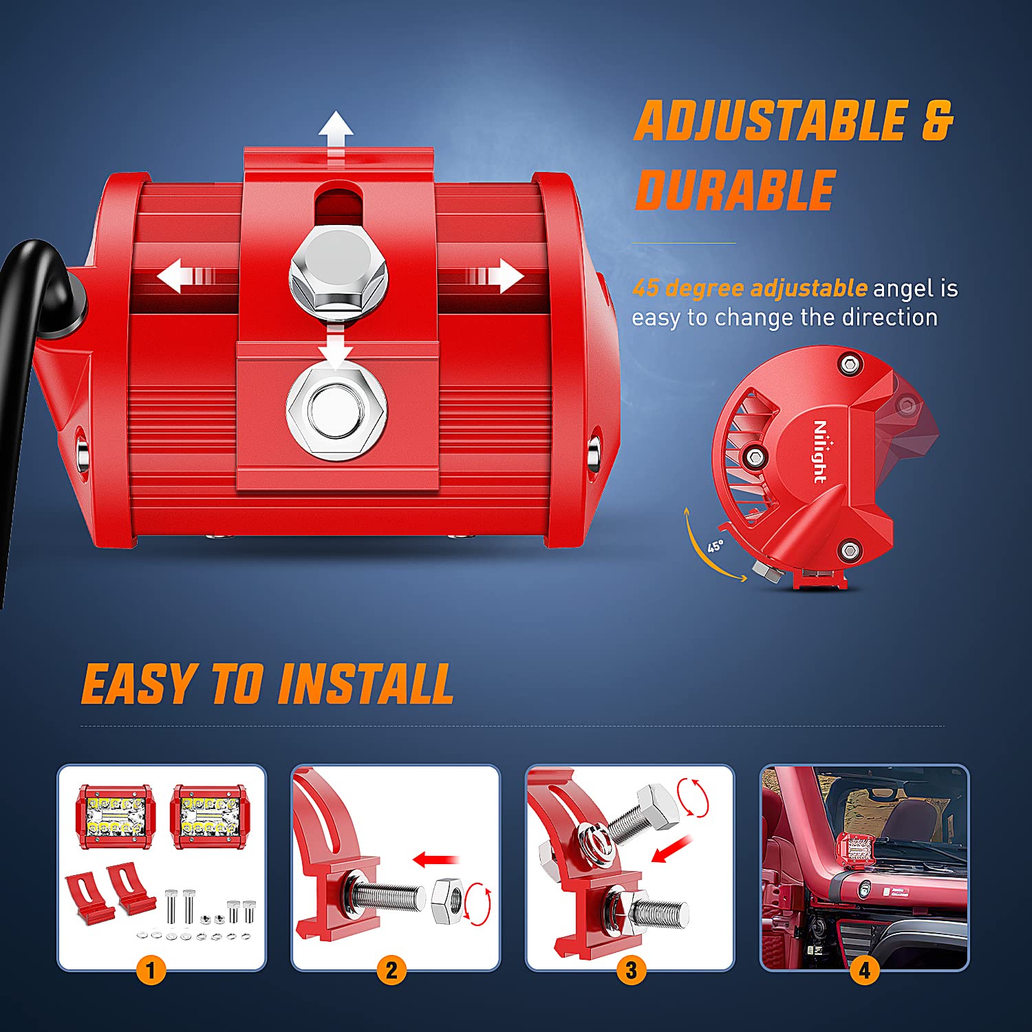 Nilight wiring harness kit laid out for easy plug-and-play installation and safety