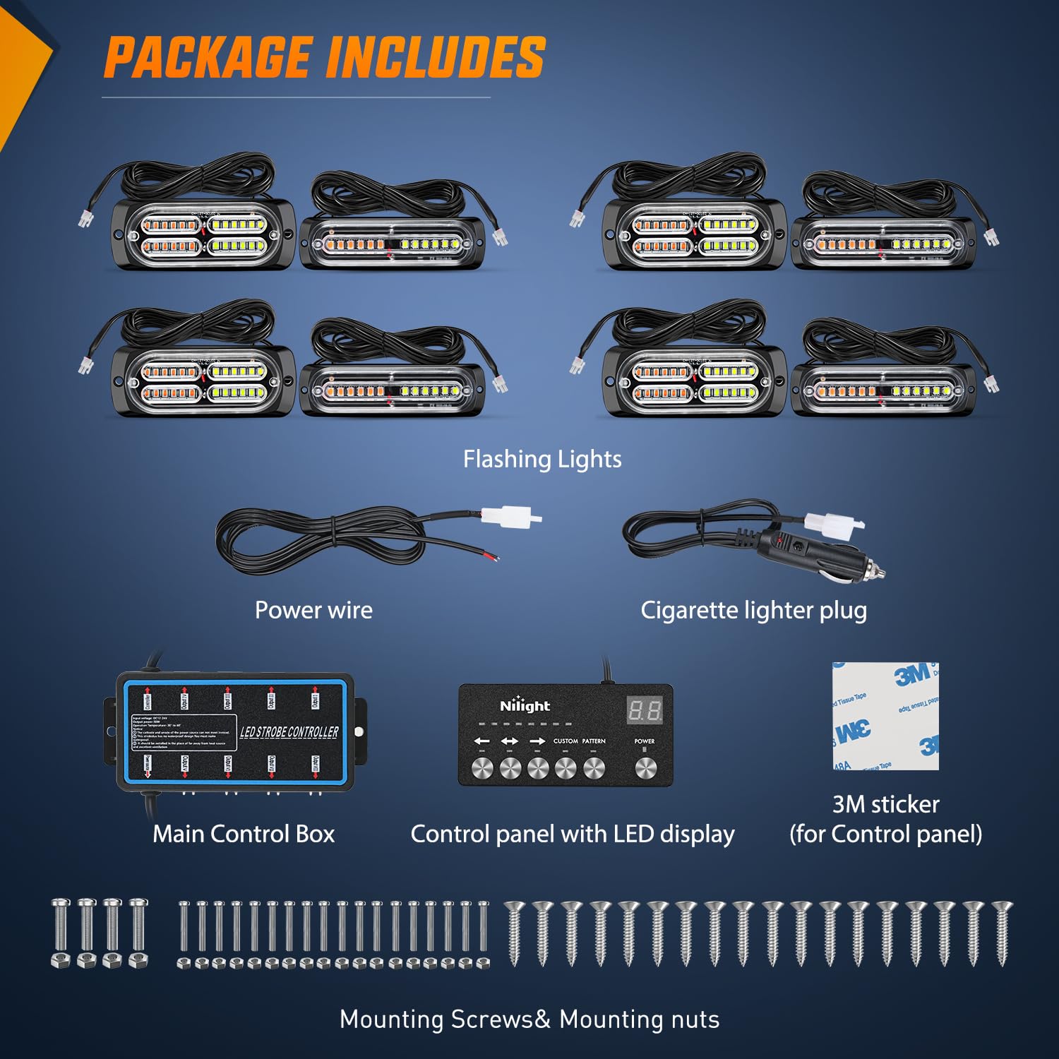 Nilight long wiring run laid out demonstrating 11.48ft reach for flexible placement