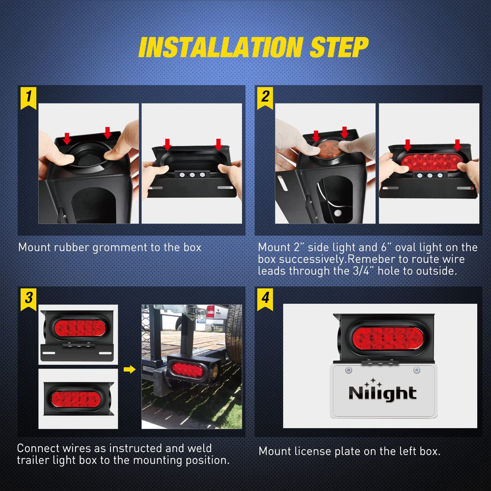Nilight wiring pigtails with O-ring terminal and color-coded wires for quick, correct hookups
