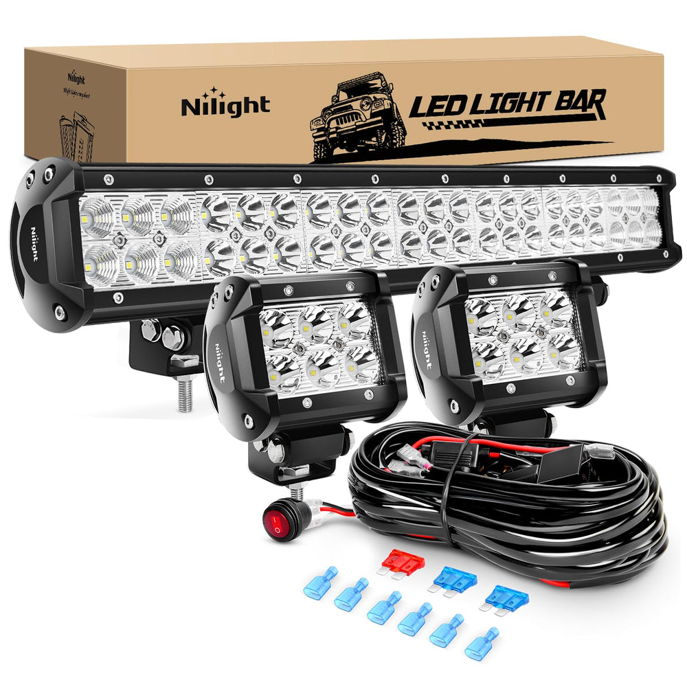 Nilight ZH002 front view showing light bar and pods for better night visibility