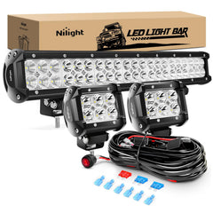 Nilight ZH002 front view showing light bar and pods for better night visibility