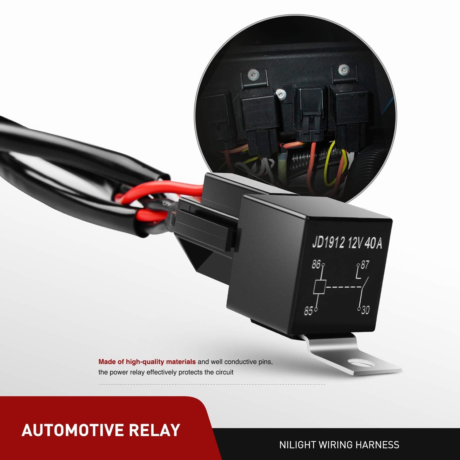 Nilight ZH006 label highlighting specs and two-year warranty benefit