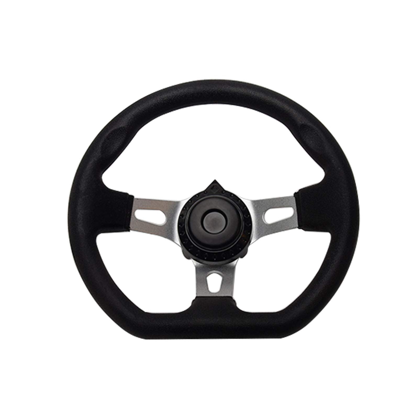 NINEFOX front view of the 10.5 inch steering wheel showing classic black finish and comfortable grip