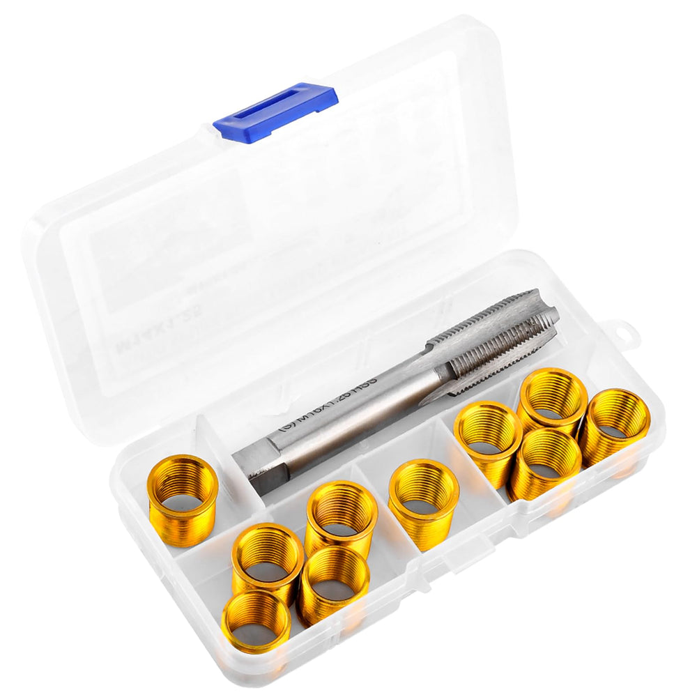 NINEFOX used in garage repair scene, professional-looking restoration of spark plug threads