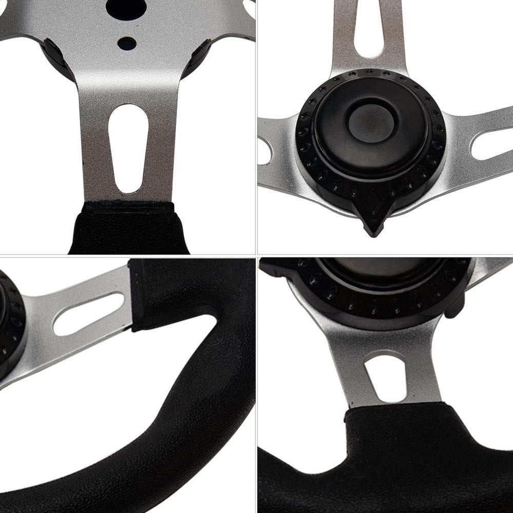 NINEFOX steering wheel mounted on a go kart demonstrating improved control and restored appearance