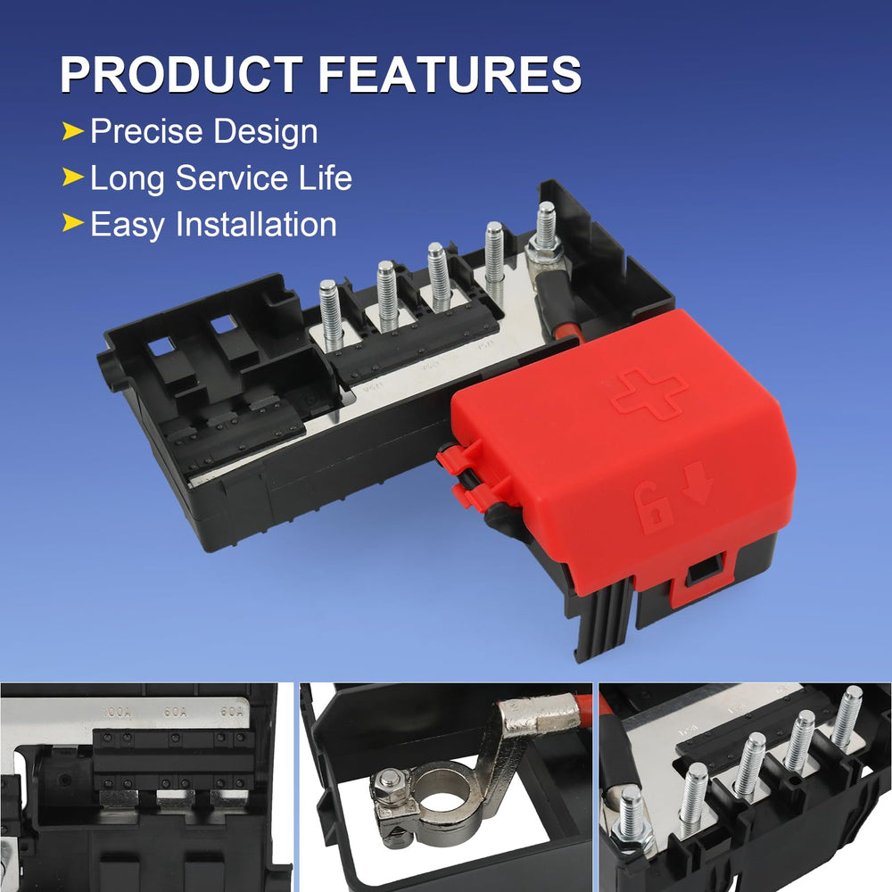 Nirakoka fuse block next to a hand for scale illustrating correct size and handling