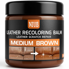 NIUB front label showing medium brown balm and clear product identity benefit