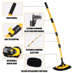 NIUMID telescopic pole extended washing a vehicle roof for easier reach
